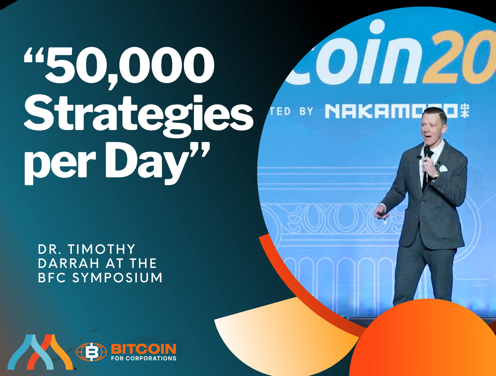 Mangrove CEO Dr. Timothy Darrah presents at the Bitcoin for Corporations Symposium Enterprise Stage during Bitcoin 2026 in Las Vegas